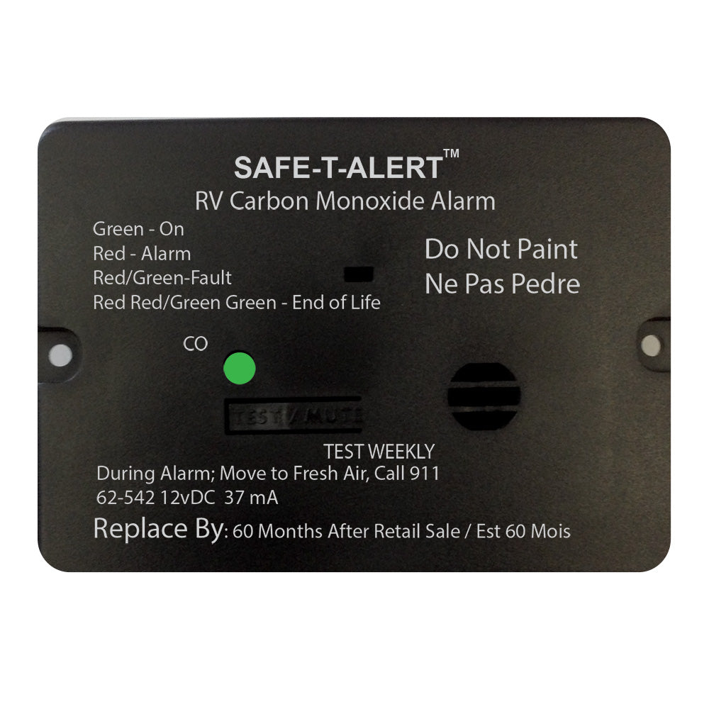 Safe-T-Alert 62 Series Carbon Monoxide Alarm - 12V - RV Flush Mount - Black [62-542-BL]