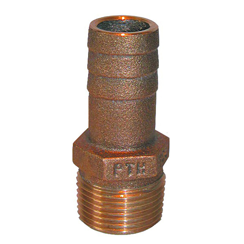 GROCO 1/2" NPT x 1/2" ID Bronze Pipe to Hose Straight Fitting [PTH-500]