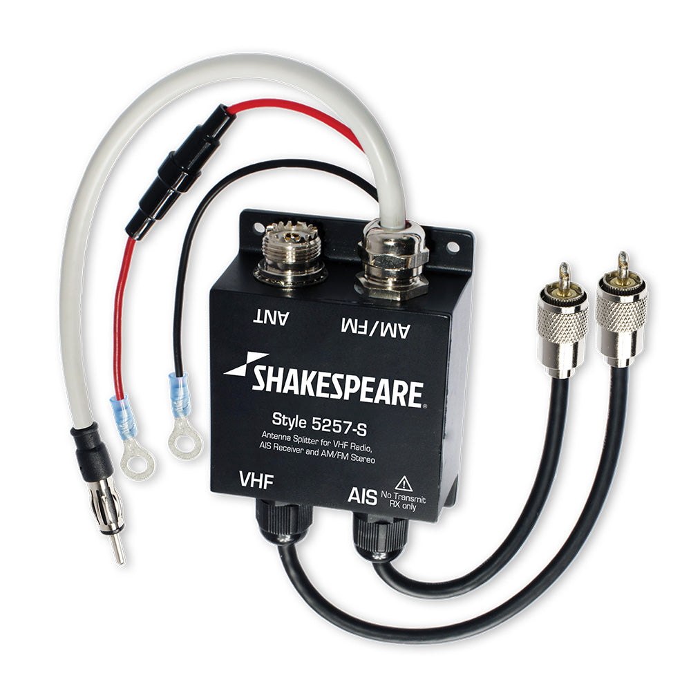 Shakespeare 5257-S Antenna Splitter f/VHF Radio, AIS Receiver  AM/FM Stereo [5257-S]