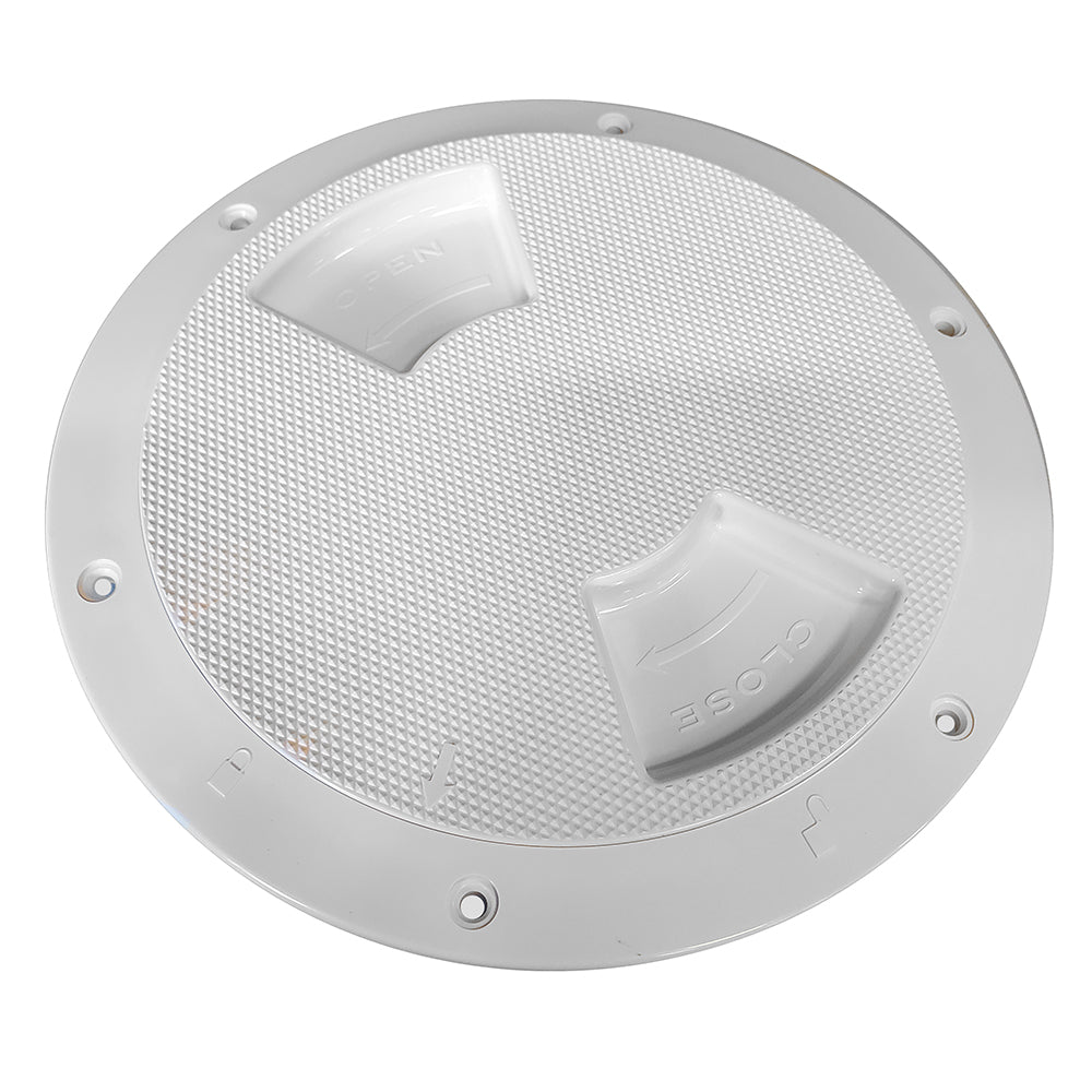 Sea-Dog Textured Quarter Turn Deck Plate - White - 6" [336162-1]