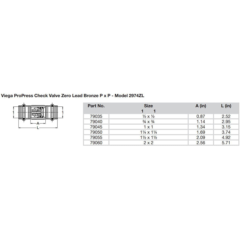 Viega ProPress 1" Zero Lead Check Valve - Double Press Connection - Smart Connect Technology [79045]